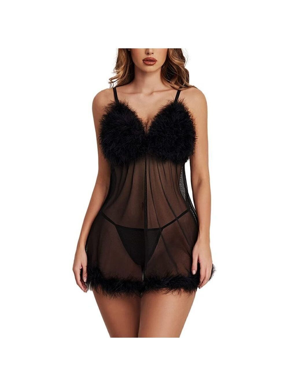 Hot Fluffy Queen Lingerie Sexy Dress up Set Babydoll Chemise Sleepwear NWT❤️‍🔥